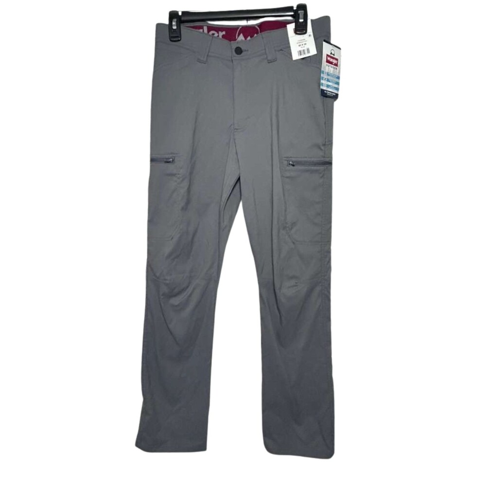 Wrangler Cargo Straight Fit Pants Men's Size 30 x 30 Gray Hiking All Terrain New